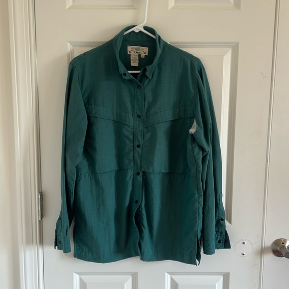 Orvis Men's Shirt Small Green Performance Outdoor Fishing Vintage Vented - Picture 2 of 10
